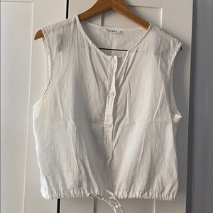 LACAUSA button down sleeveless blouse
